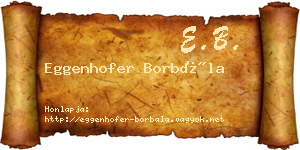 Eggenhofer Borbála névjegykártya